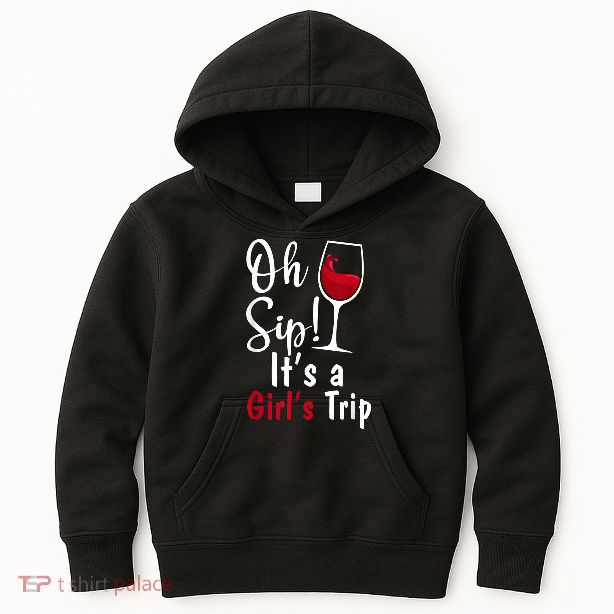 Oh Sip! It's A Girls Trip Funny Wine Party Kids Hoodie