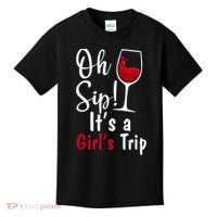 Oh Sip! It's A Girls Trip Funny Wine Party Kids T-Shirt thumb 0