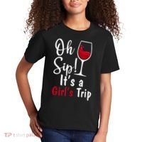 Oh Sip! It's A Girls Trip Funny Wine Party Kids T-Shirt thumb 2