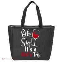 Oh Sip! It's A Girls Trip Funny Wine Party Tote Bag thumb 0