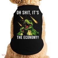 Oh Shit Its The Economy T-Rex Doggie Tank thumb 0