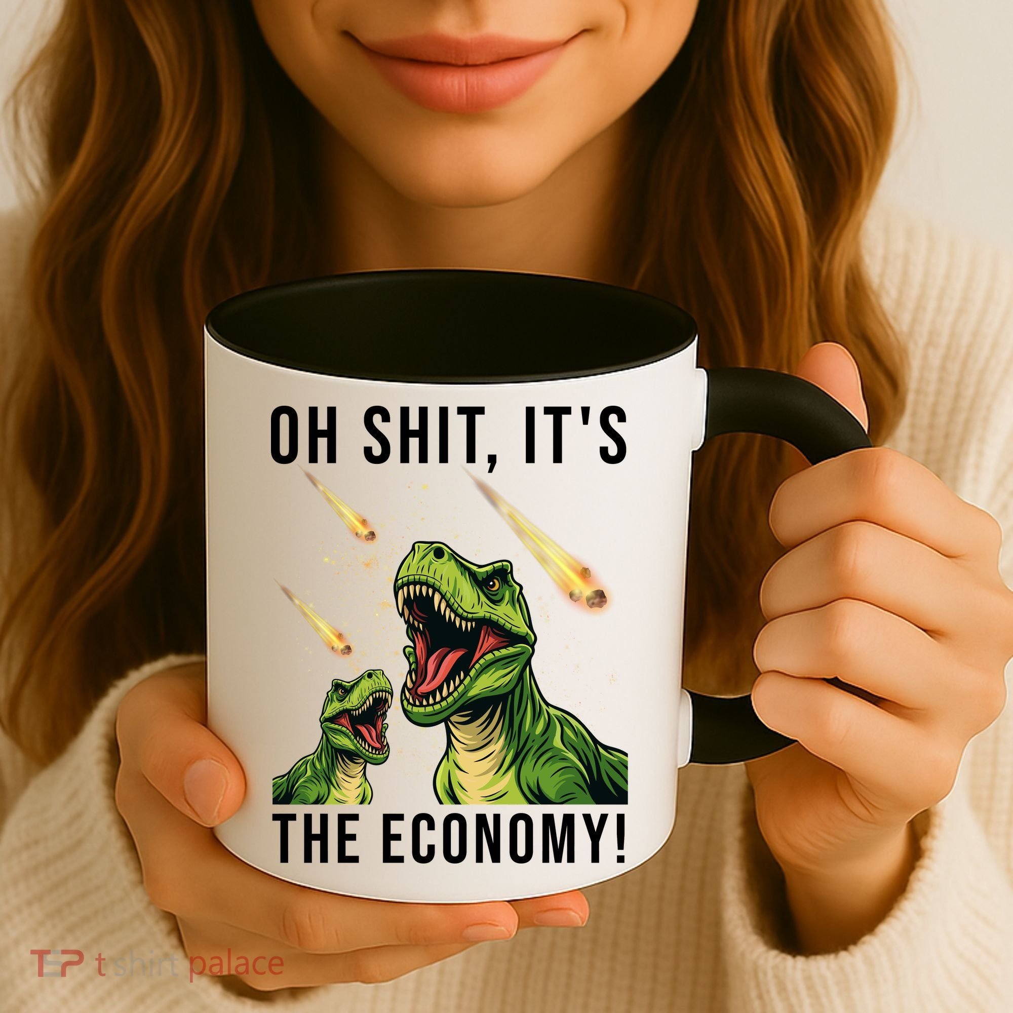 Oh Shit Its The Economy T-Rex Coffee Mug