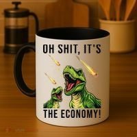 Oh Shit Its The Economy T-Rex Coffee Mug thumb 4