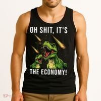 Oh Shit Its The Economy T-Rex Tank Top thumb 3