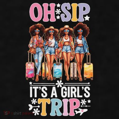 Oh Sip ItS A Girl Trip Ladies PosiCharge Tri-Blend Wicking Tank