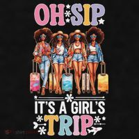 Oh Sip ItS A Girl Trip Ladies PosiCharge Tri-Blend Wicking Tank thumb 2