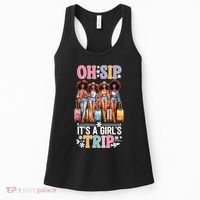Oh Sip Its A Girl Trip Funny Party Black Women Queen Women's Tank Top thumb 0