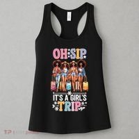 Oh Sip Its A Girl Trip Funny Party Black Women Queen Women's Tank Top thumb 3