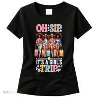 Oh Sip Its A Girl Trip Funny Party Black Women Queen Women's T-Shirt thumb 0