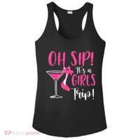 Oh Sip It's A Trip Fun Wine Party Hight Heel Ladies PosiCharge Competitor Racerback Tank thumb 0