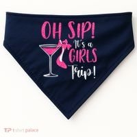 Oh Sip It's A Trip Fun Wine Party Hight Heel USA-Made Doggie Bandana thumb 0