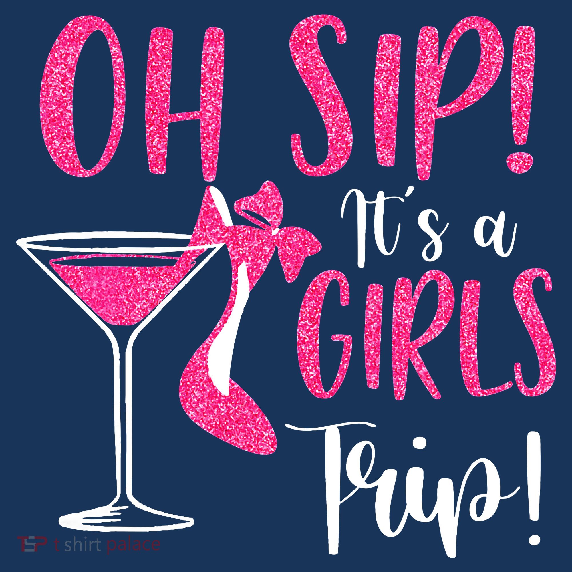 Oh Sip It's A Trip Fun Wine Party Hight Heel USA-Made Doggie Bandana
