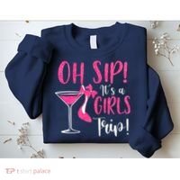 Oh Sip It's A Trip Fun Wine Party Hight Heel Sweatshirt thumb 2