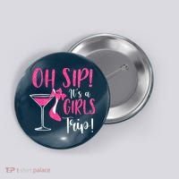 Oh Sip It's A Trip Fun Wine Party Hight Heel Button thumb 0
