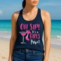 Oh Sip It's A Trip Fun Wine Party Hight Heel Women's Tank Top thumb 2