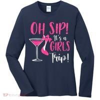 Oh Sip It's A Trip Fun Wine Party Hight Heel Women's Long Sleeve Shirt thumb 0