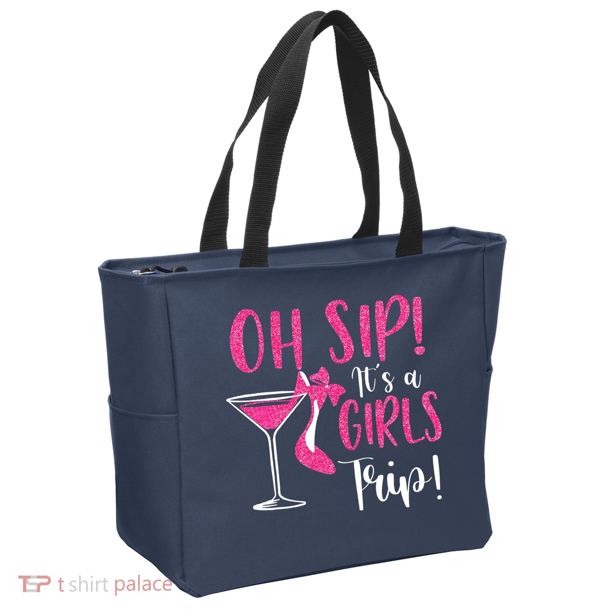 Oh Sip It's A Trip Fun Wine Party Hight Heel Tote Bag