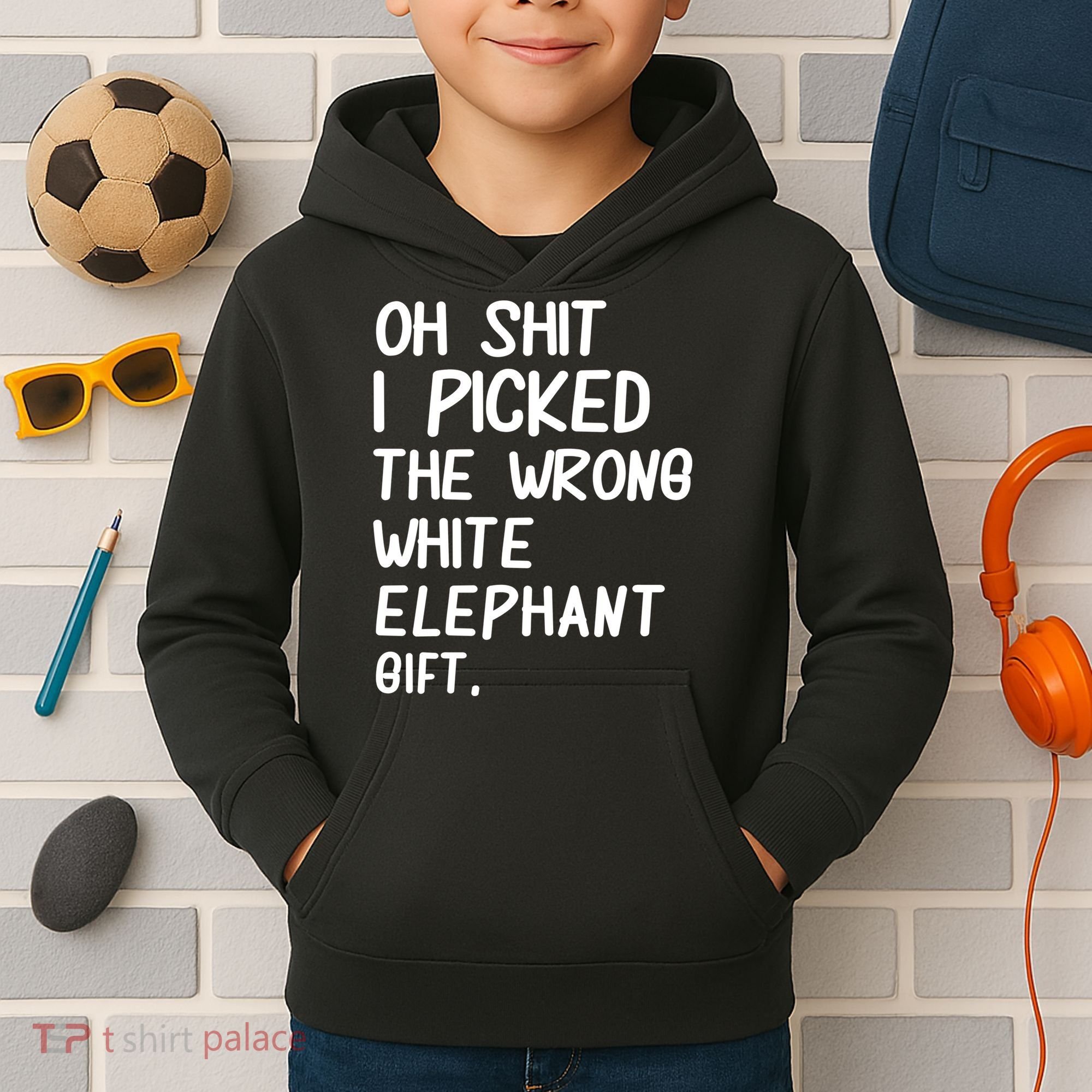 Oh Shit I Picked The Wrong White Elephant Gift Kids Hoodie