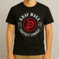 Old School Krav Maga Hebrew Symbol Logo T-Shirt thumb 3