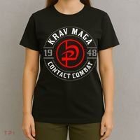 Old School Krav Maga Hebrew Symbol Logo T-Shirt thumb 4