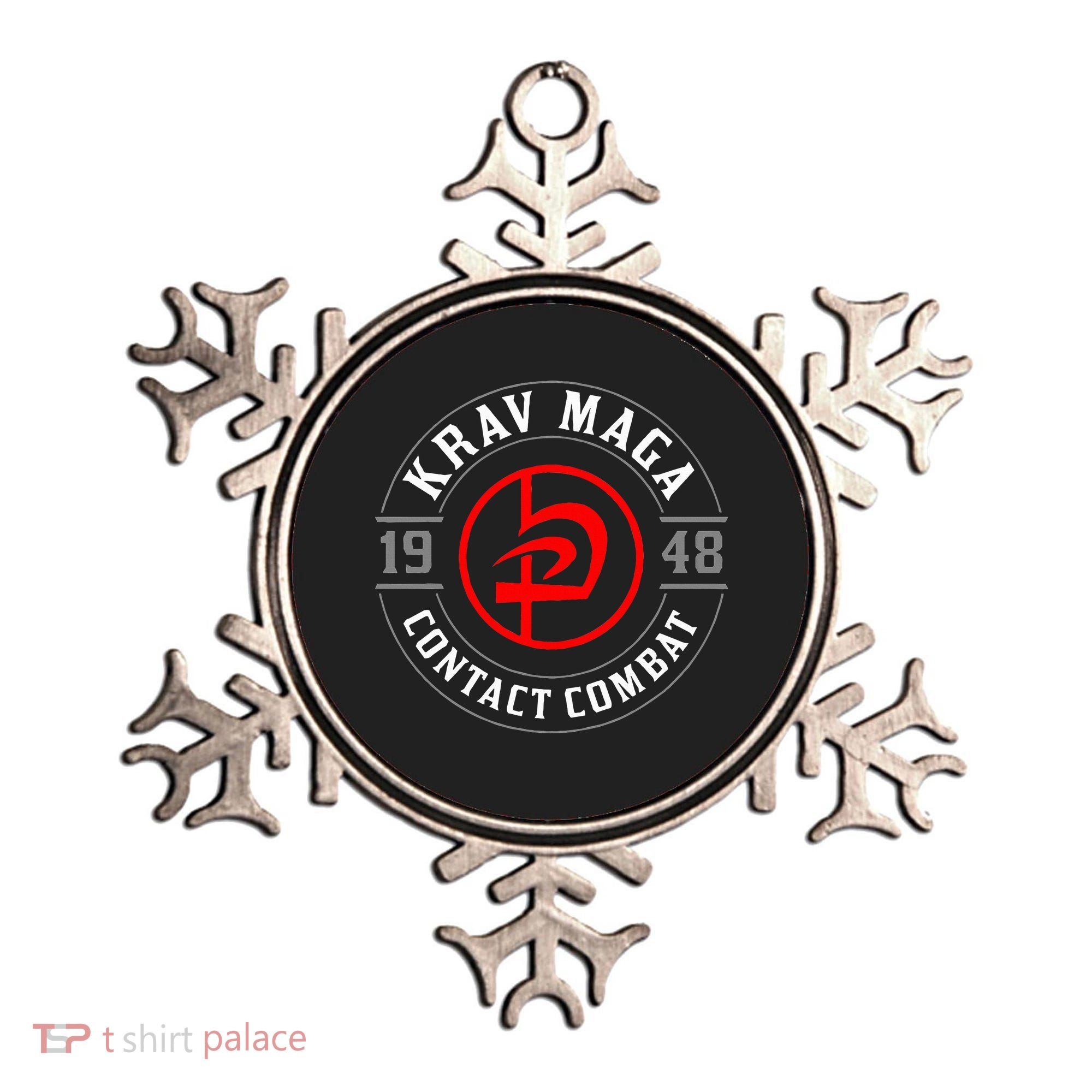 Old School Krav Maga Hebrew Symbol Logo Ornament
