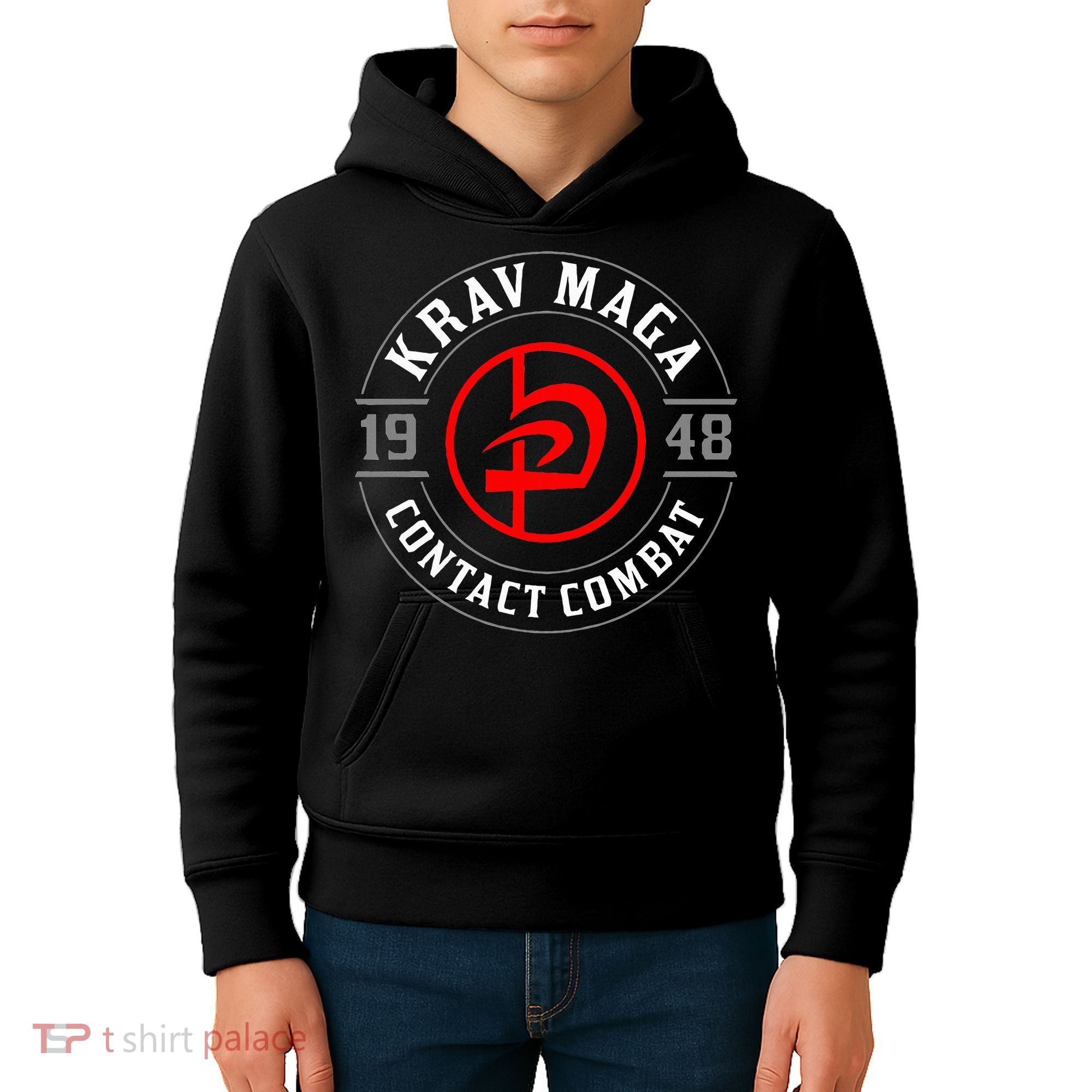 Old School Krav Maga Hebrew Symbol Logo Kids Hoodie