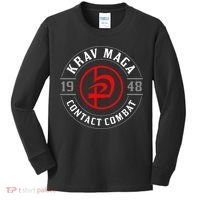 Old School Krav Maga Hebrew Symbol Logo Kids Long Sleeve Shirt thumb 0