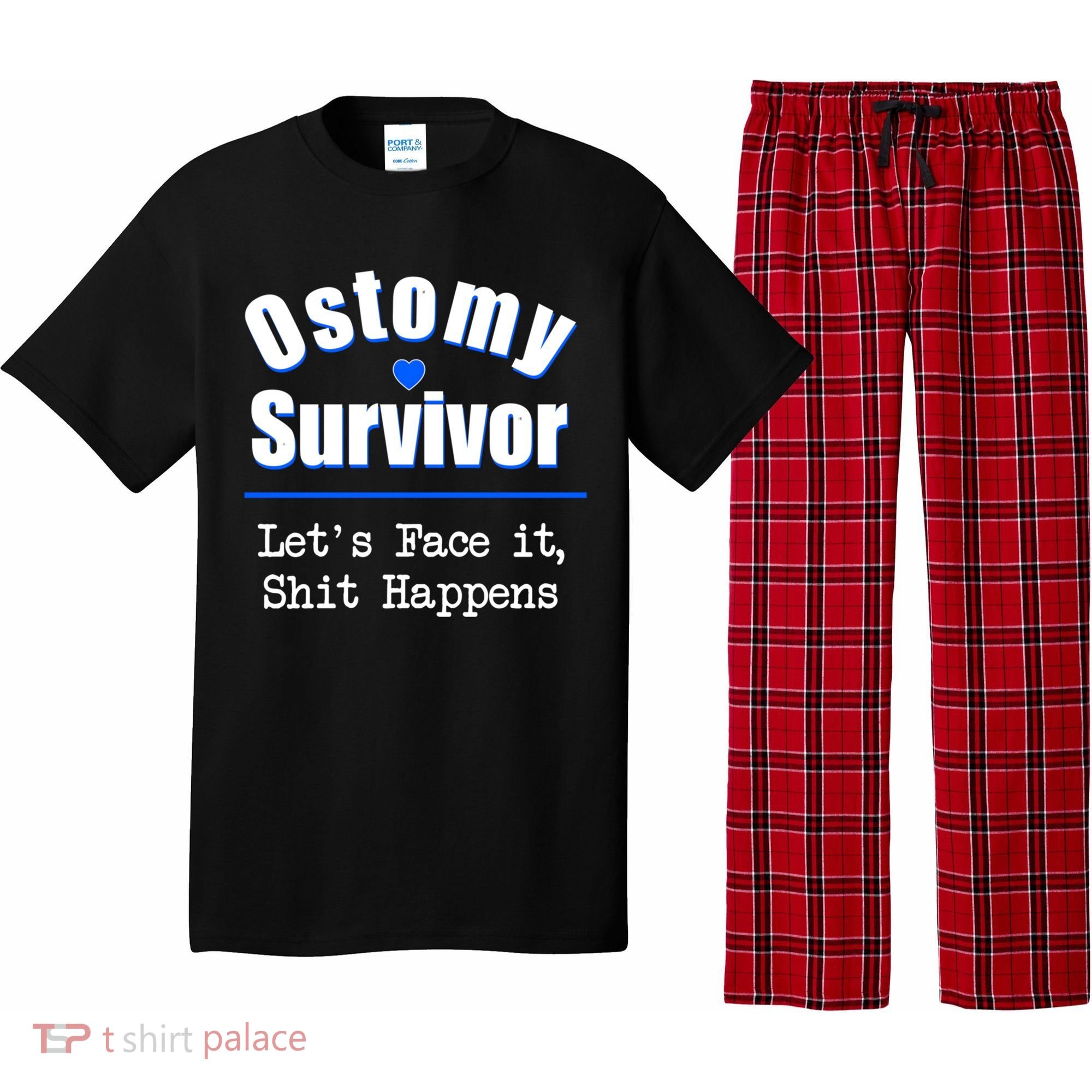 Ostomy Survivor Lets Face It Shit Happens Colon Cancer Great Gift Pajama Set