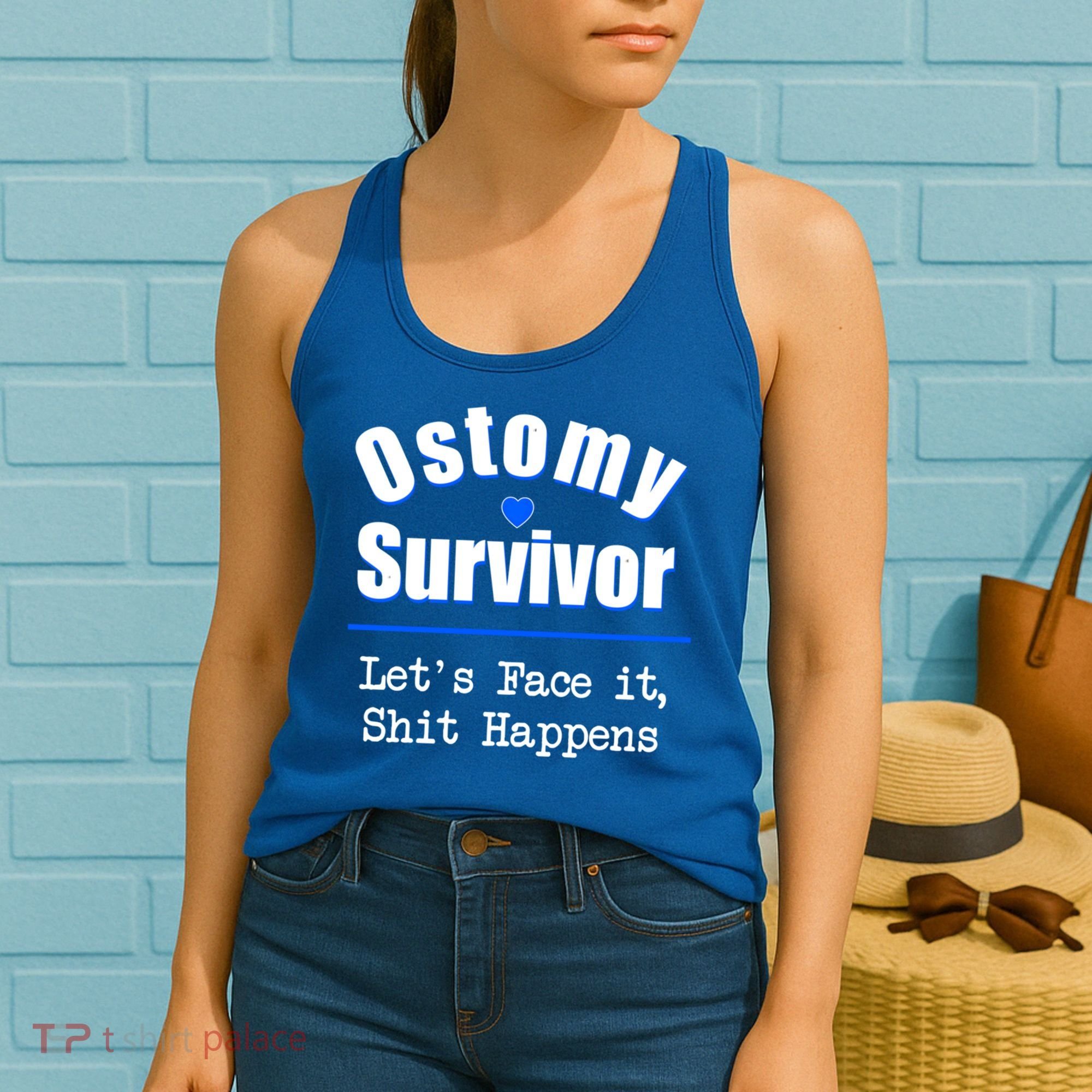 Ostomy Survivor Lets Face It Shit Happens Colon Cancer Great Gift Women's Tank Top