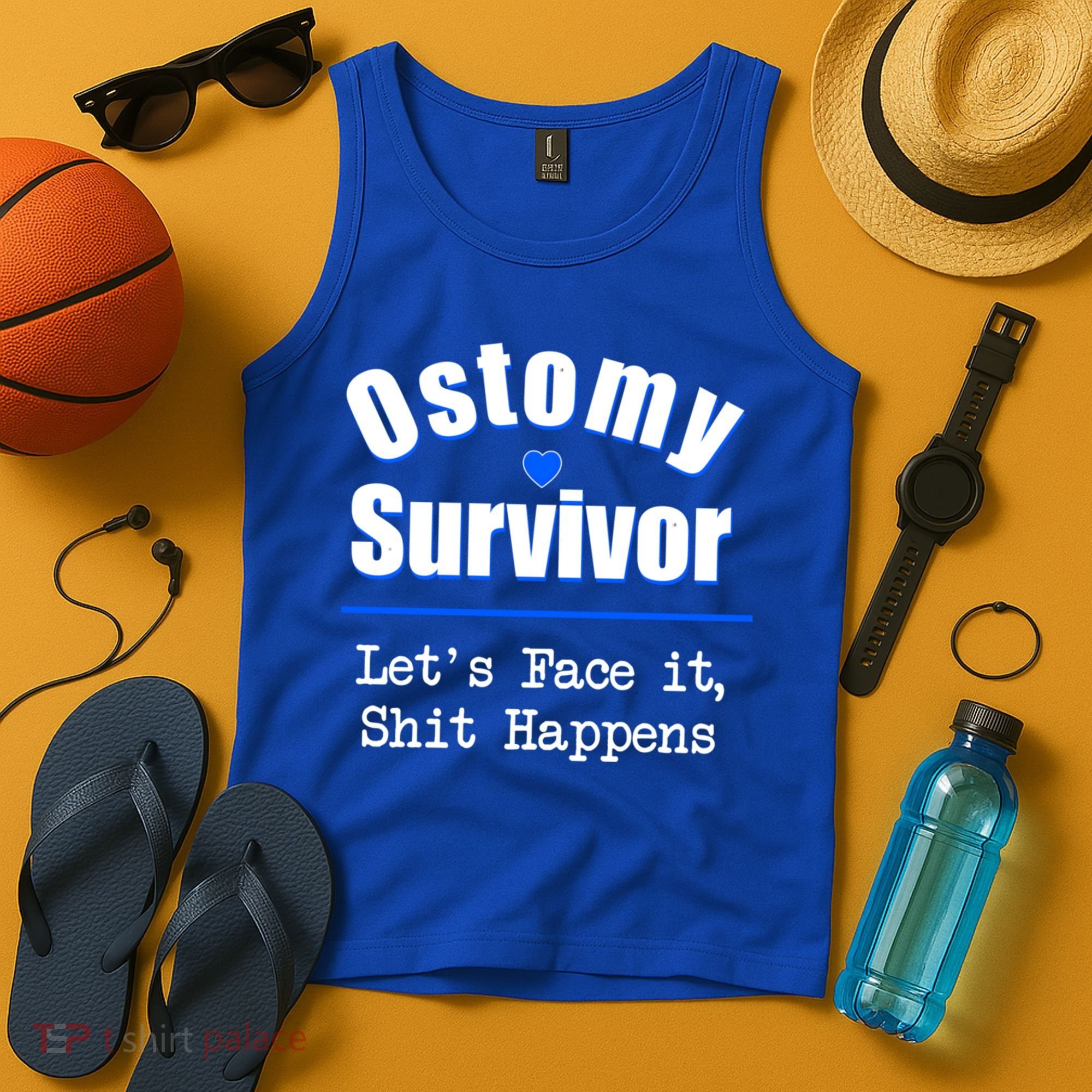 Ostomy Survivor Lets Face It Shit Happens Colon Cancer Great Gift Tank Top