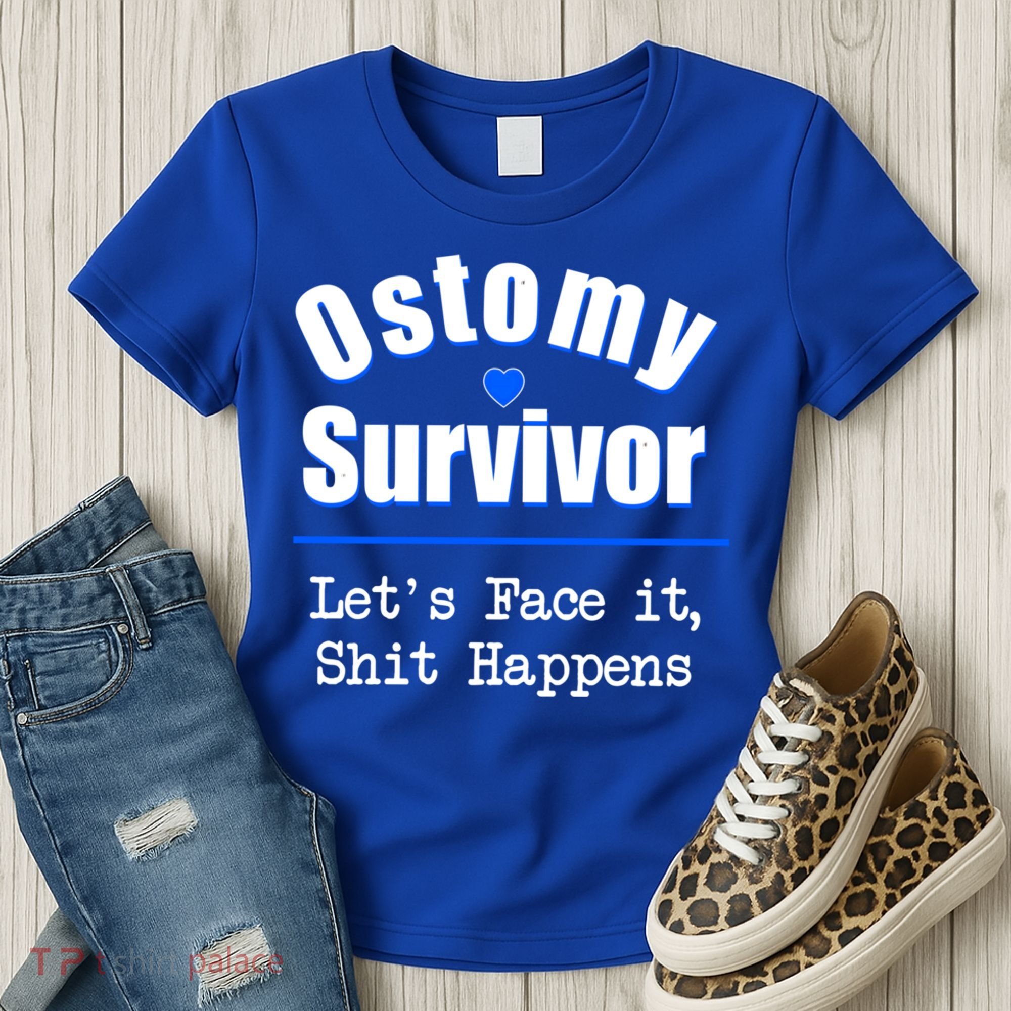 Ostomy Survivor Lets Face It Shit Happens Colon Cancer Great Gift Women's T-Shirt