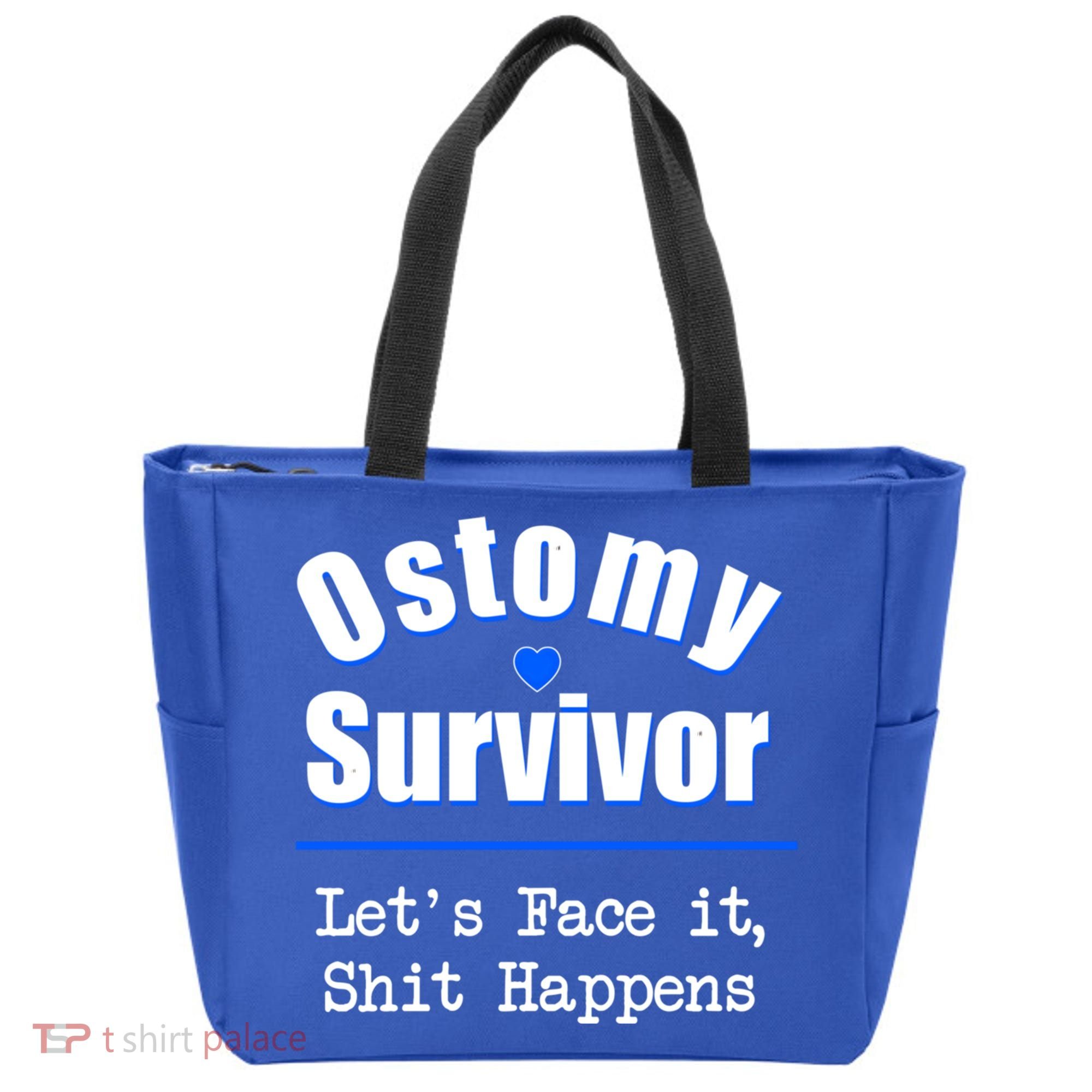 Ostomy Survivor Lets Face It Shit Happens Colon Cancer Great Gift Tote Bag