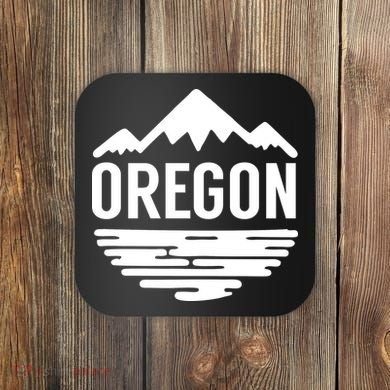 Oregon Simple Logo Coaster