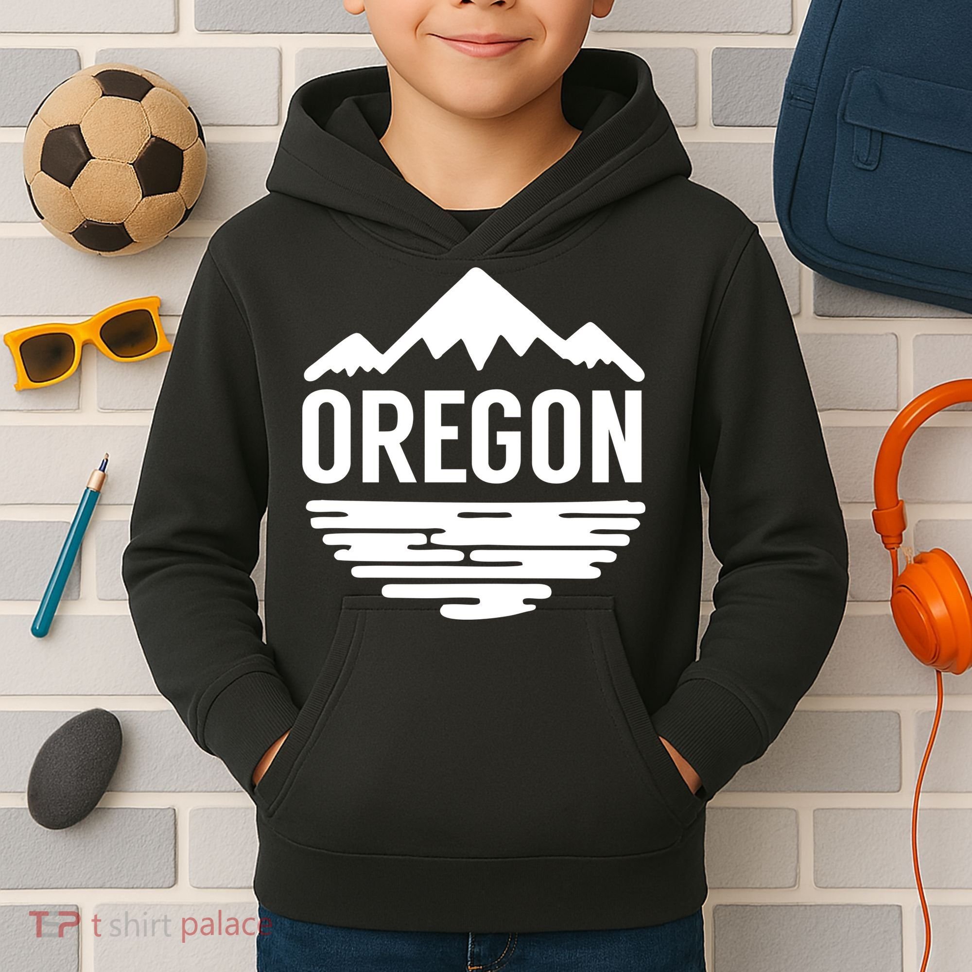 Oregon Simple Logo Kids Hoodie