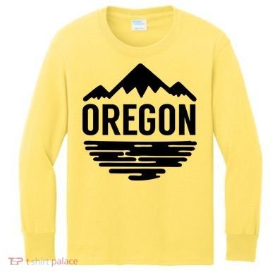 Oregon Simple Logo Kids Long Sleeve Shirt
