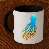 Octopus Squid Lovers Silhouette Earth Day And Ocean Week Gift Coffee Mug thumb 2