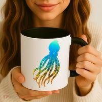 Octopus Squid Lovers Silhouette Earth Day And Ocean Week Gift Coffee Mug thumb 3