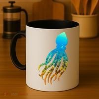 Octopus Squid Lovers Silhouette Earth Day And Ocean Week Gift Coffee Mug thumb 4