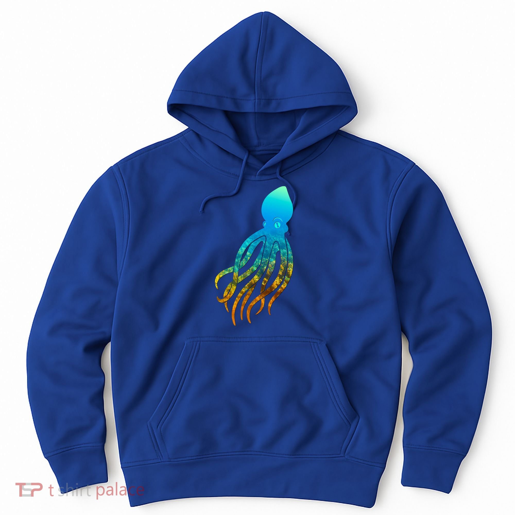 Octopus Squid Lovers Silhouette Earth Day And Ocean Week Gift Hoodie