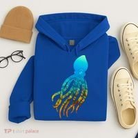 Octopus Squid Lovers Silhouette Earth Day And Ocean Week Gift Hoodie thumb 4