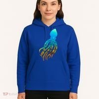 Octopus Squid Lovers Silhouette Earth Day And Ocean Week Gift Hoodie thumb 5