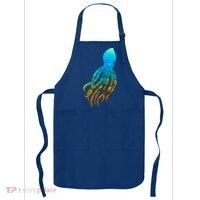 Octopus Squid Lovers Silhouette Earth Day And Ocean Week Gift Apron thumb 0