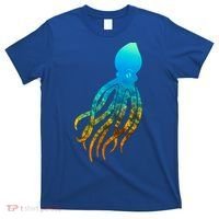 Octopus Squid Lovers Silhouette Earth Day And Ocean Week Gift T-Shirt thumb 0