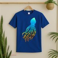 Octopus Squid Lovers Silhouette Earth Day And Ocean Week Gift T-Shirt thumb 2