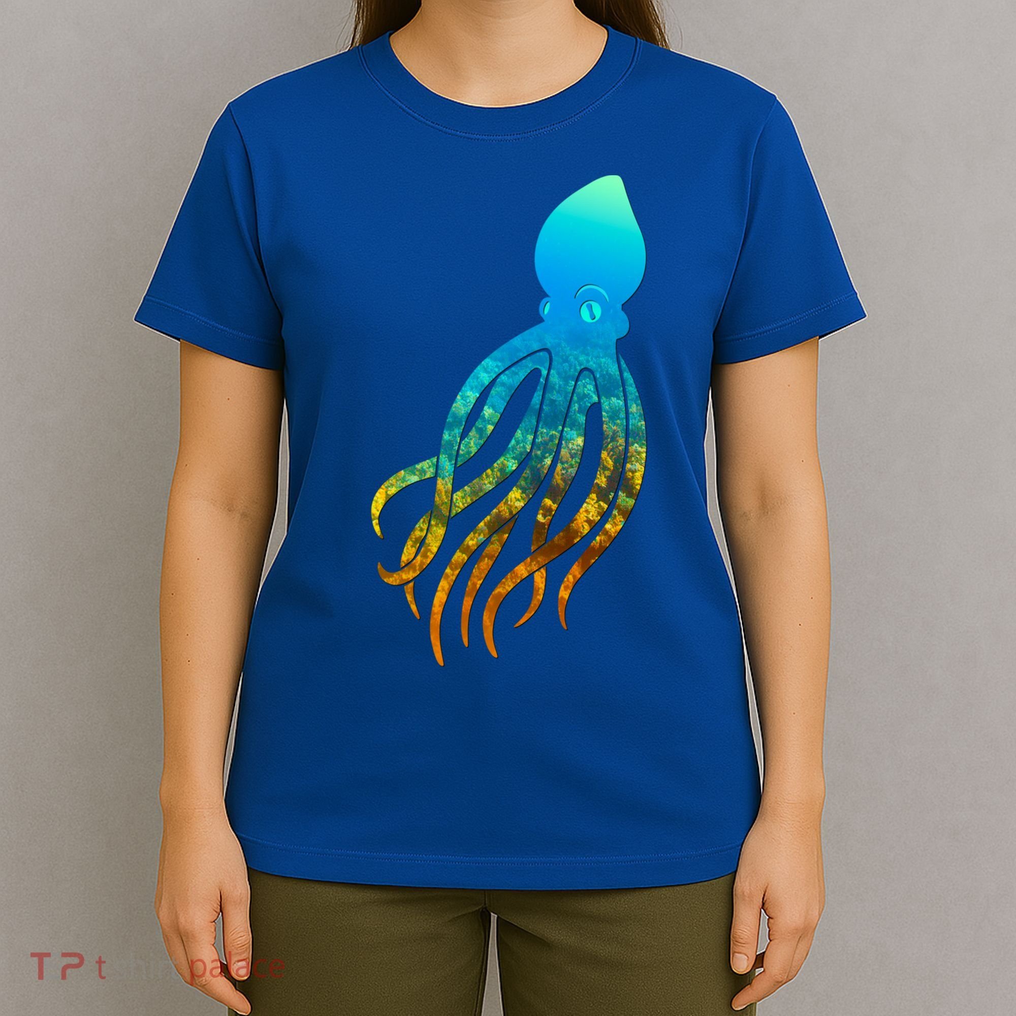 Octopus Squid Lovers Silhouette Earth Day And Ocean Week Gift T-Shirt