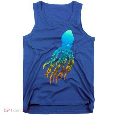 Octopus Squid Lovers Silhouette Earth Day And Ocean Week Gift Tank Top