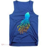 Octopus Squid Lovers Silhouette Earth Day And Ocean Week Gift Tank Top thumb 0