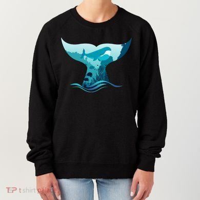 Ocean Sea Life Whale Tail Women's Sweatshirt