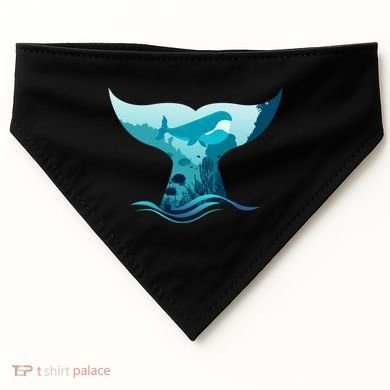 Ocean Sea Life Whale Tail USA-Made Doggie Bandana