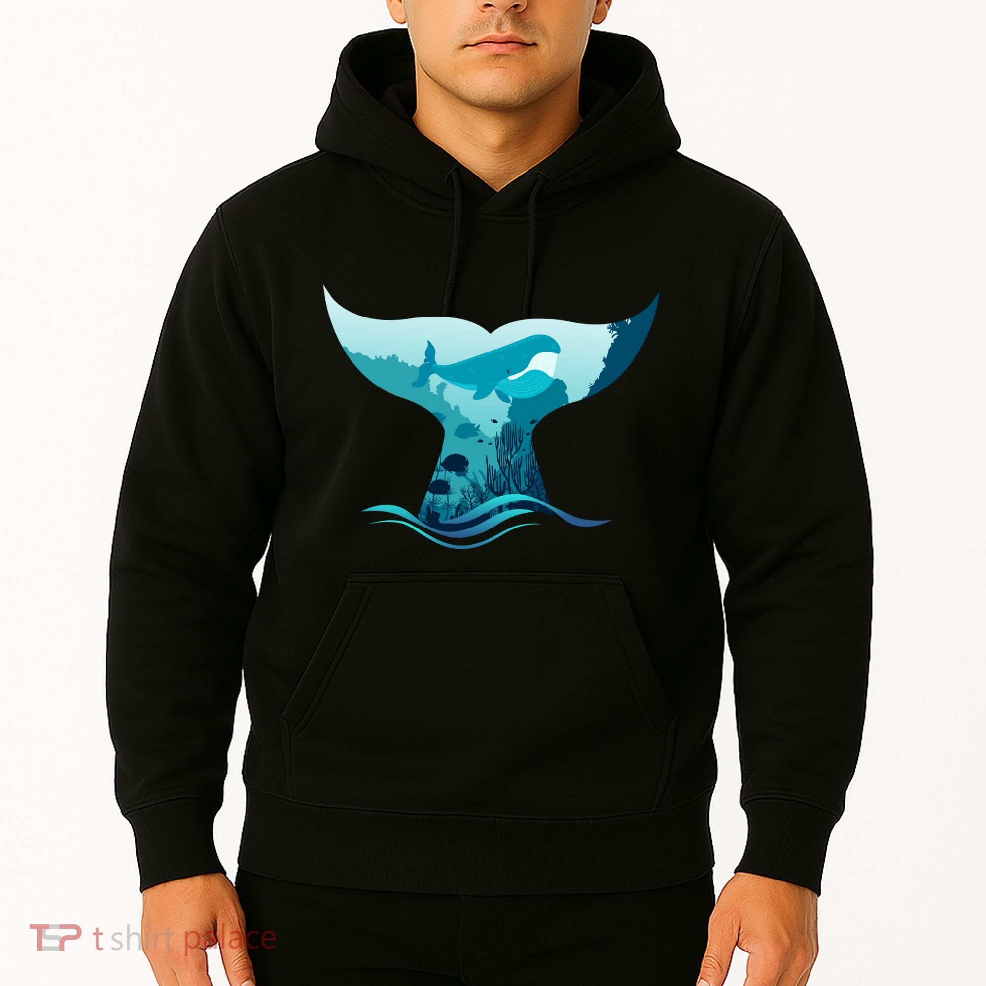 Ocean Sea Life Whale Tail Hoodie